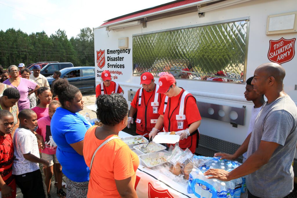 Salvation Army serving food